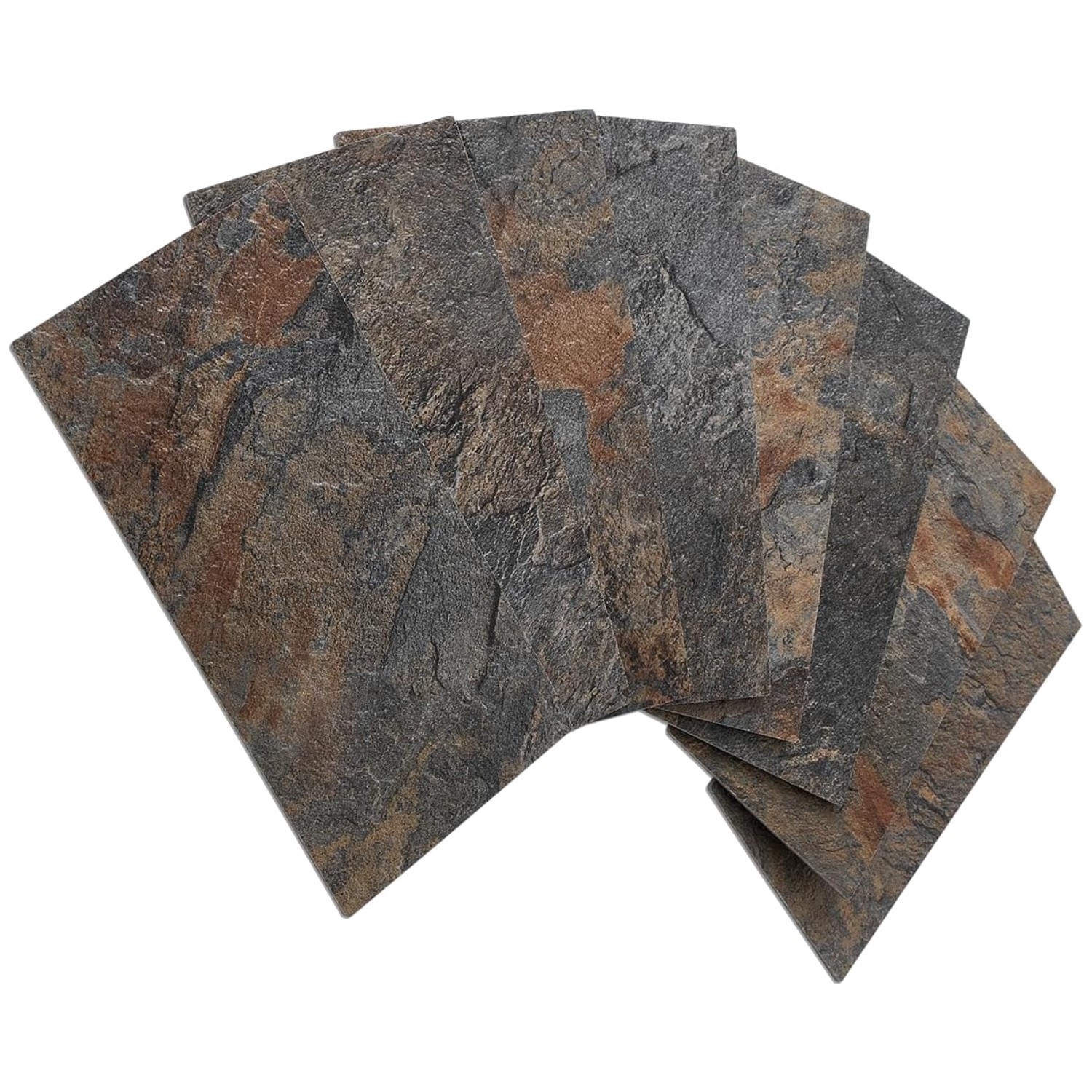 Rust Slate PVC Stick on Tiles for Kitchen, Bathroom, 100PC