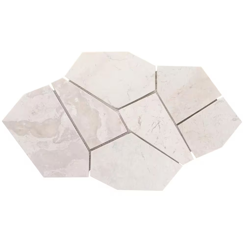 Countryside Organica White 11.81 In. X 19.68 In. Honed Marble Mosaic Floor and W