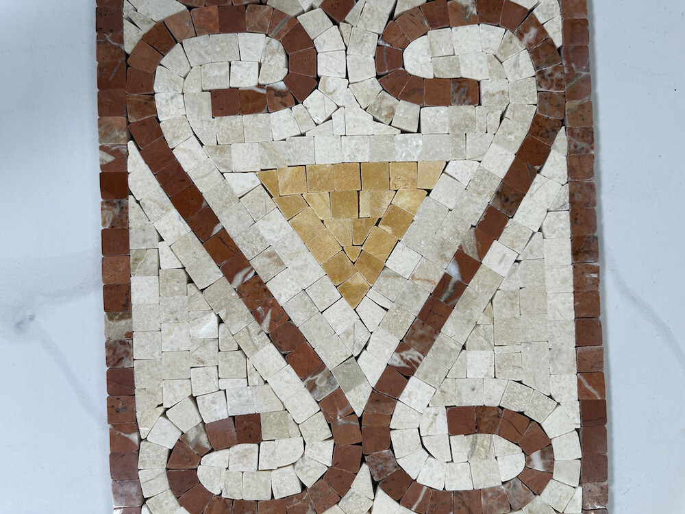 B0014P Marble Mosaic Border Listello Tile Everlasting Rojo 7.1×15.7 Polished