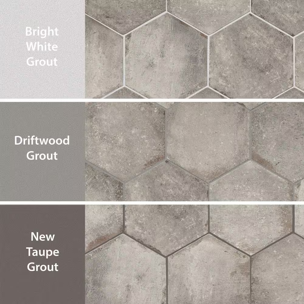 D’Anticatto Hex Grigio 11 In. X 12-3/4 In. Porcelain Floor and Wall Tile (11.25