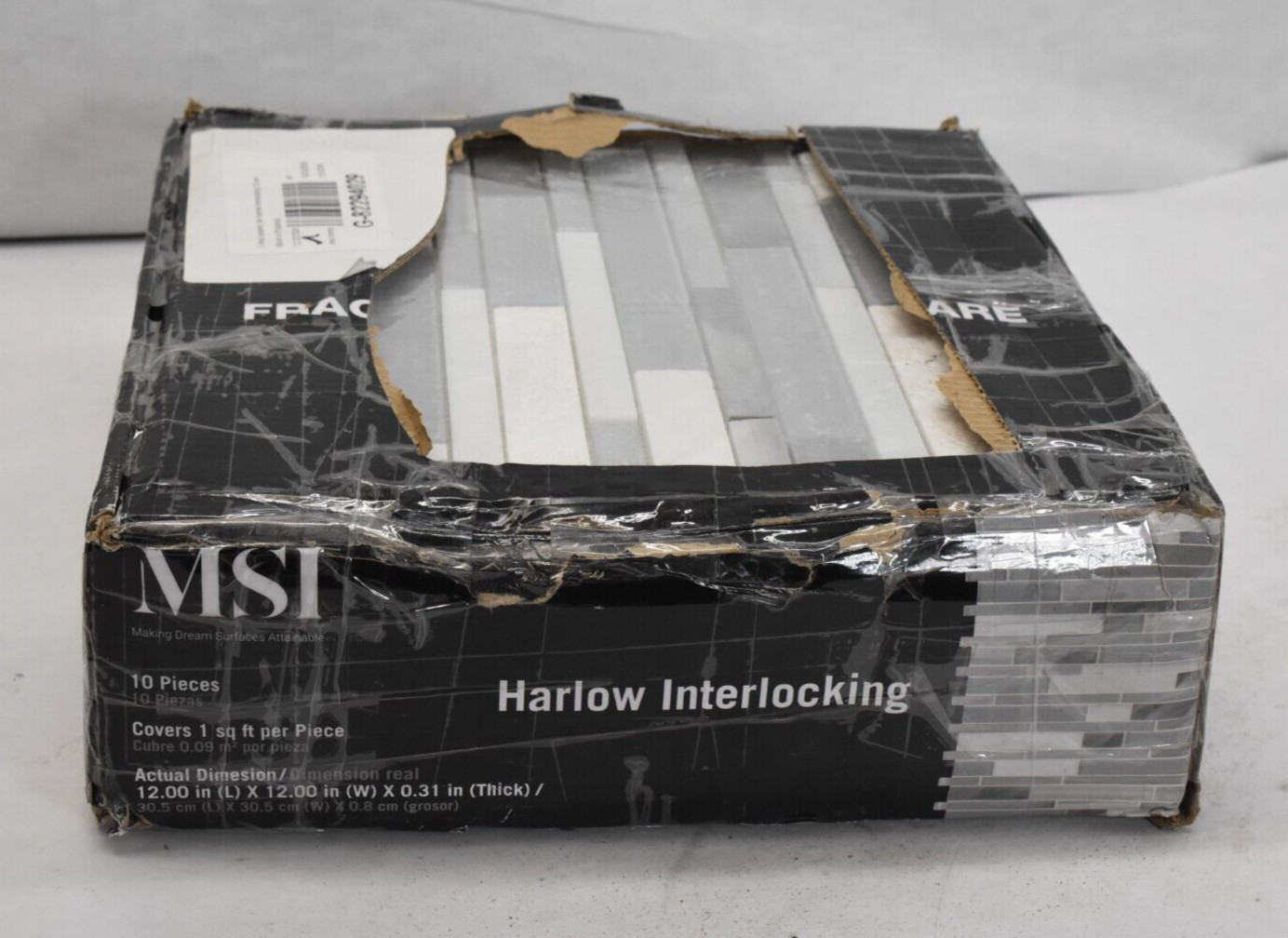 MSI Harlow Interlocking 12″ x 12″ Mixed Multi-Surface Mosaic Tile Lot of 10