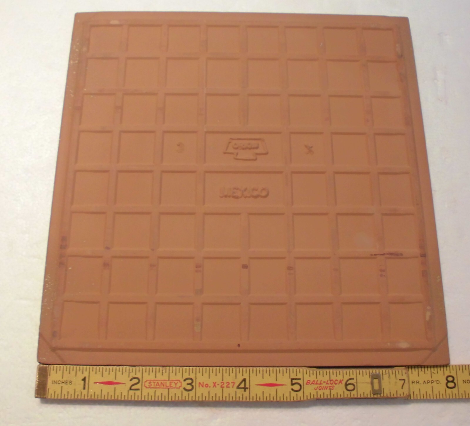 1 pc. Medium Brown Ceramic Floor Tile: 8″ X 8″ Smooth Surface + bit of flash