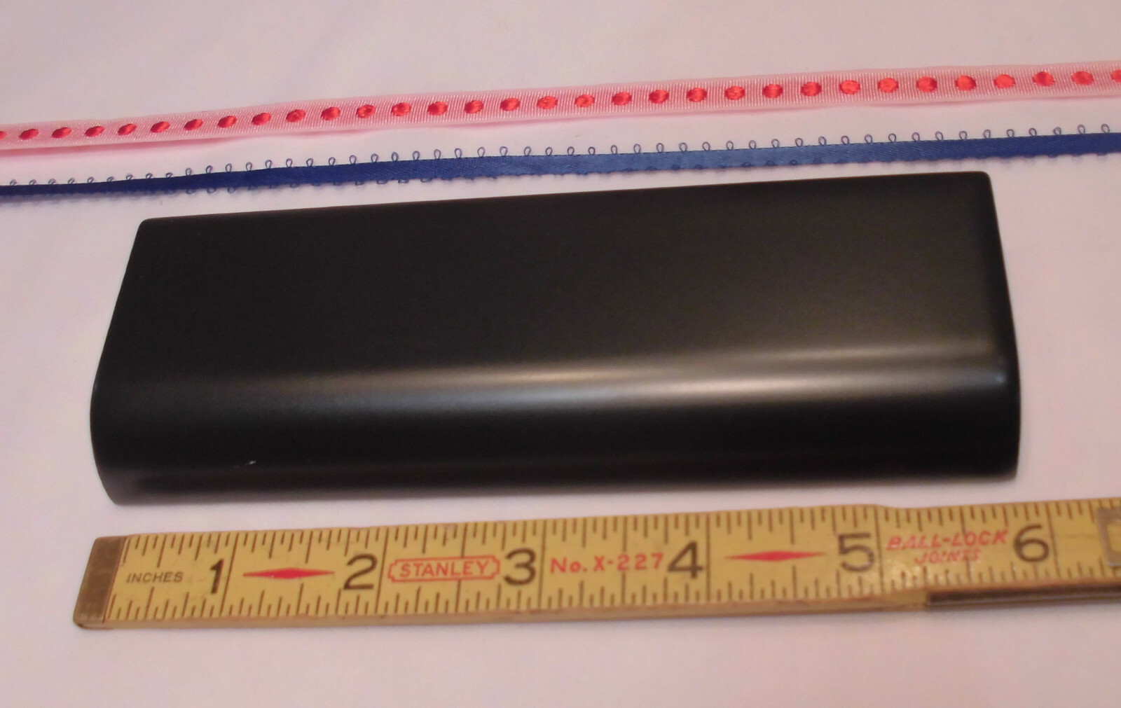 1 pc. *Matte Black* Ceramic Radius Bullnose Tile by American Olean Co. 2″ X 6″