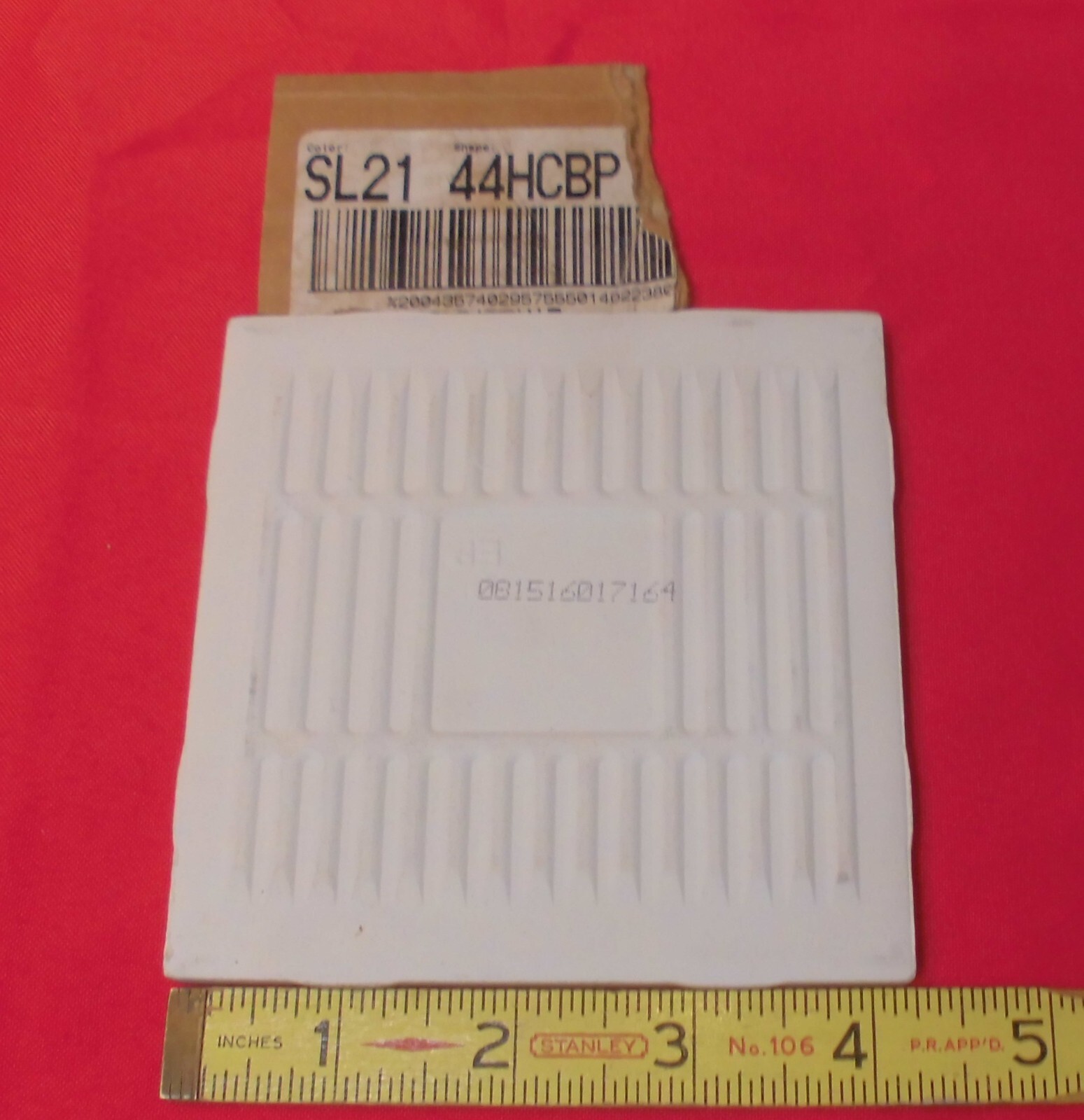 1 pc. Matte Biscuit #SL21: Ceramic Tile by American Olean 1990’s “Starting Line”