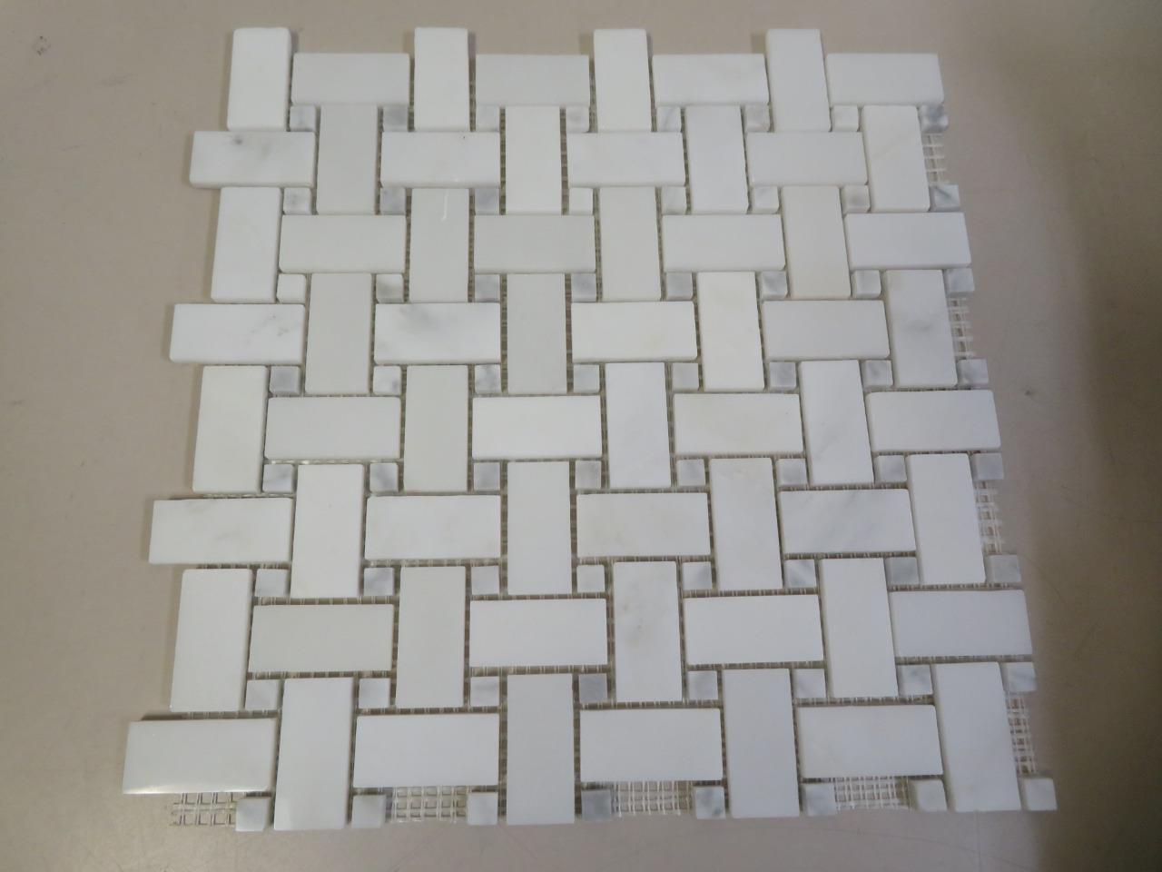 Roca Rockart Basket Weave Marble Polished 12 in Natural Stone Mosaic Tile