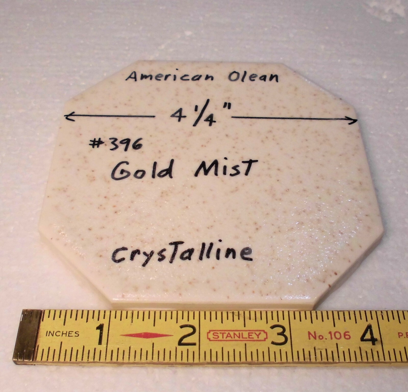 1 pc. Octagon Ceramic Tile 4-1/4″ Gold Mist: Crystalline by American Olean Co.