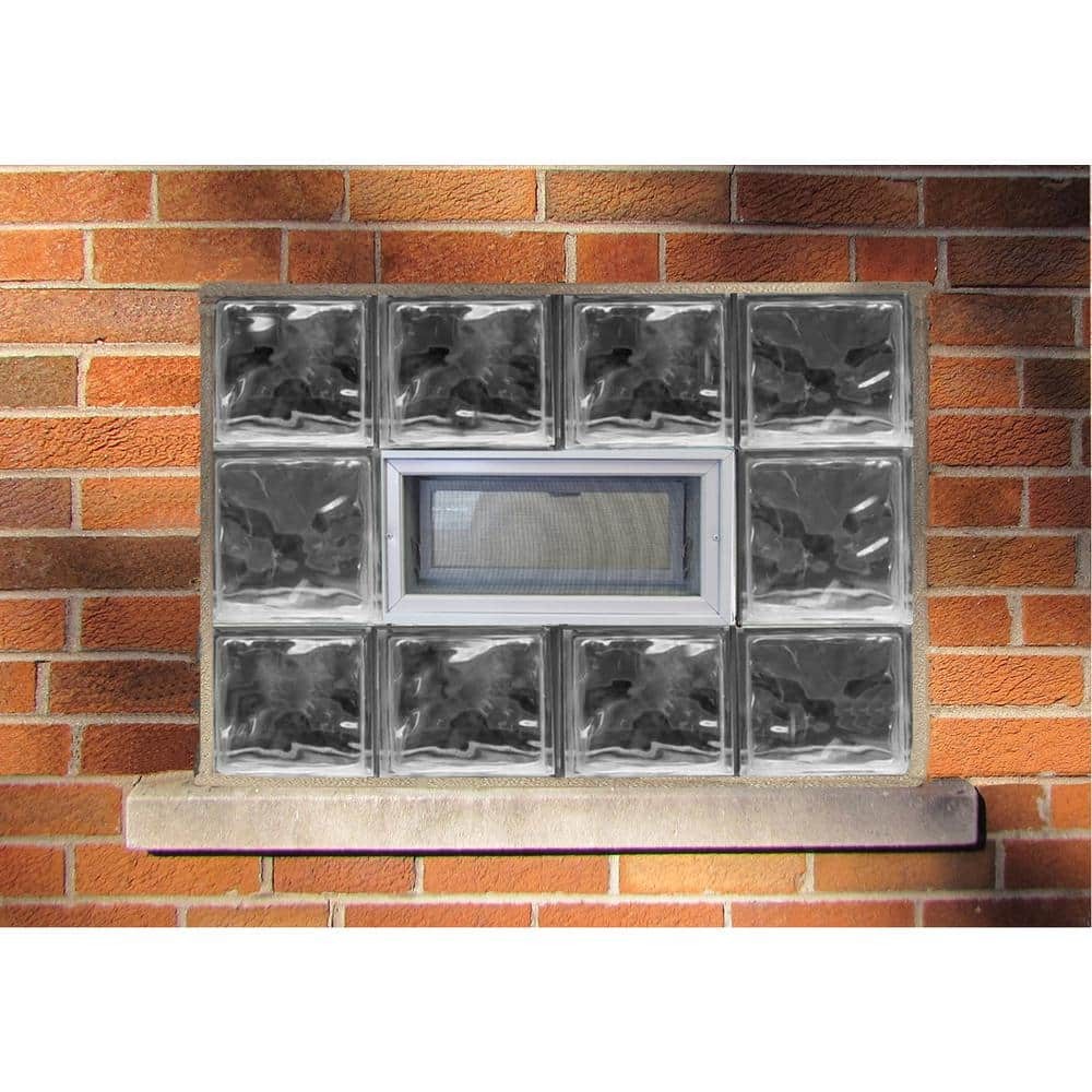 Nubio 4 in. Thick Series 8 in. x 8 in. x 4 in. (8-Pack) Wave Pattern Glass Block
