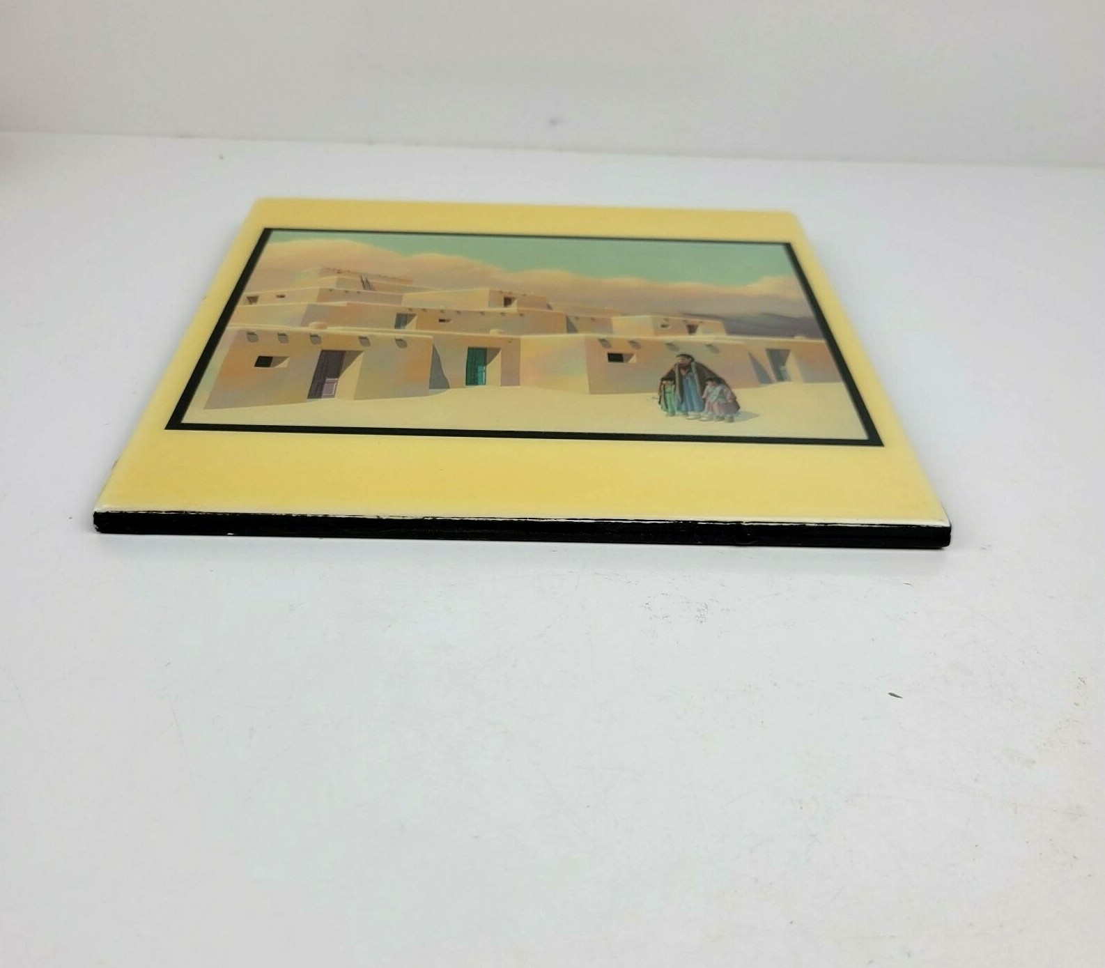 Deborah Hiatt Ceramic Art Tile “Sheltered Hearts” Art Co. 8″ x 8″ Made in USA