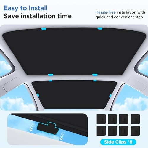 2026 Upgrade Sunshade Roof for Tesla Model 3 Highland Model 3 2022-2026 Black