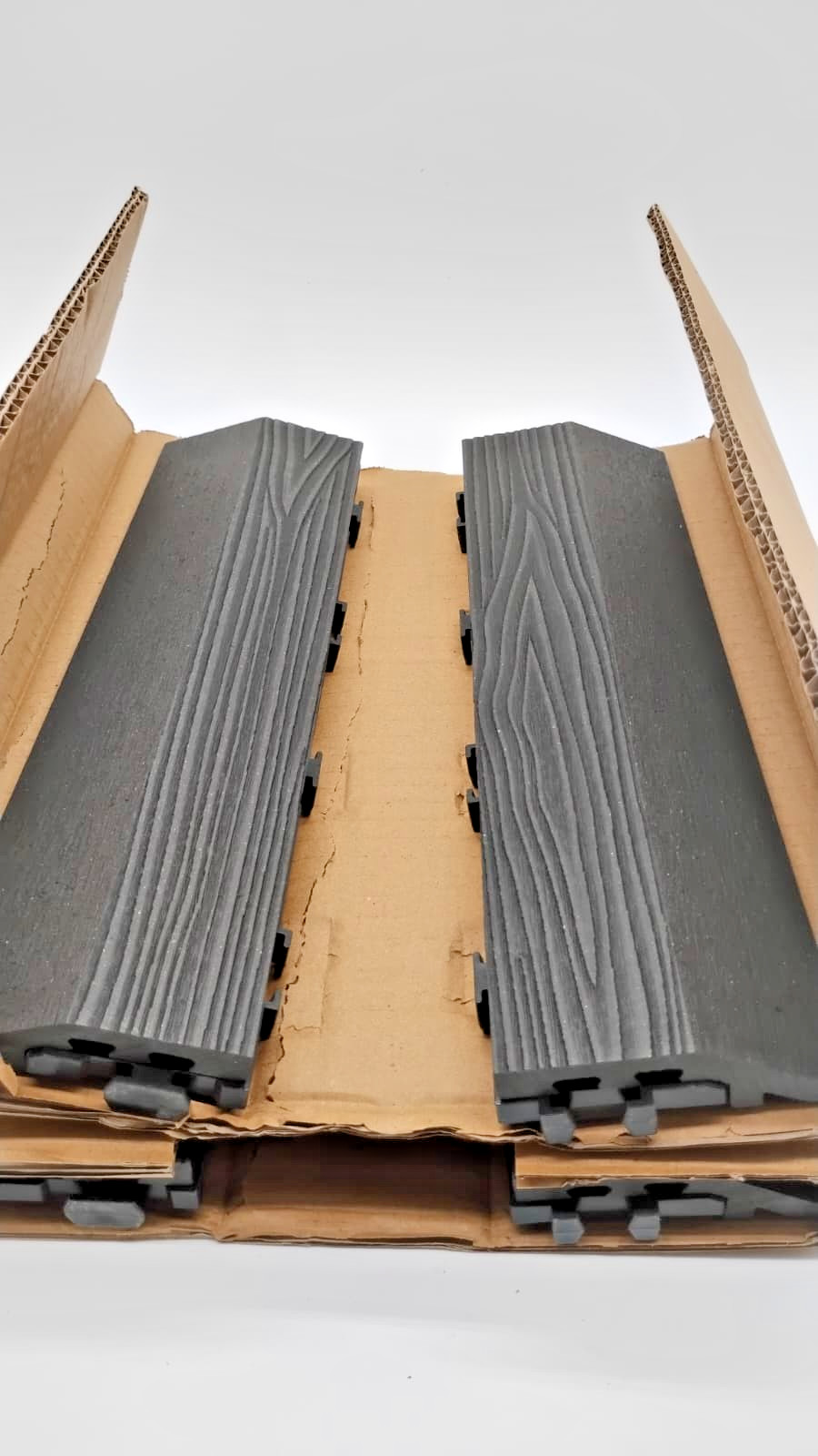 Design House Straight Edge Trim for 12″ Deck Tiles, Ebony (4-Pack)