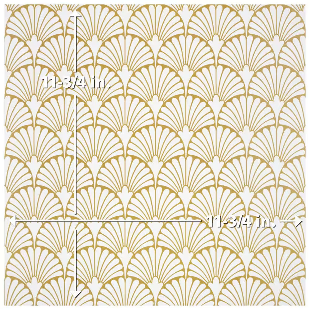 Art Deco Manhattan White 11-3/4 In. X 11-3/4 In. Porcelain Floor and Wall Tile (