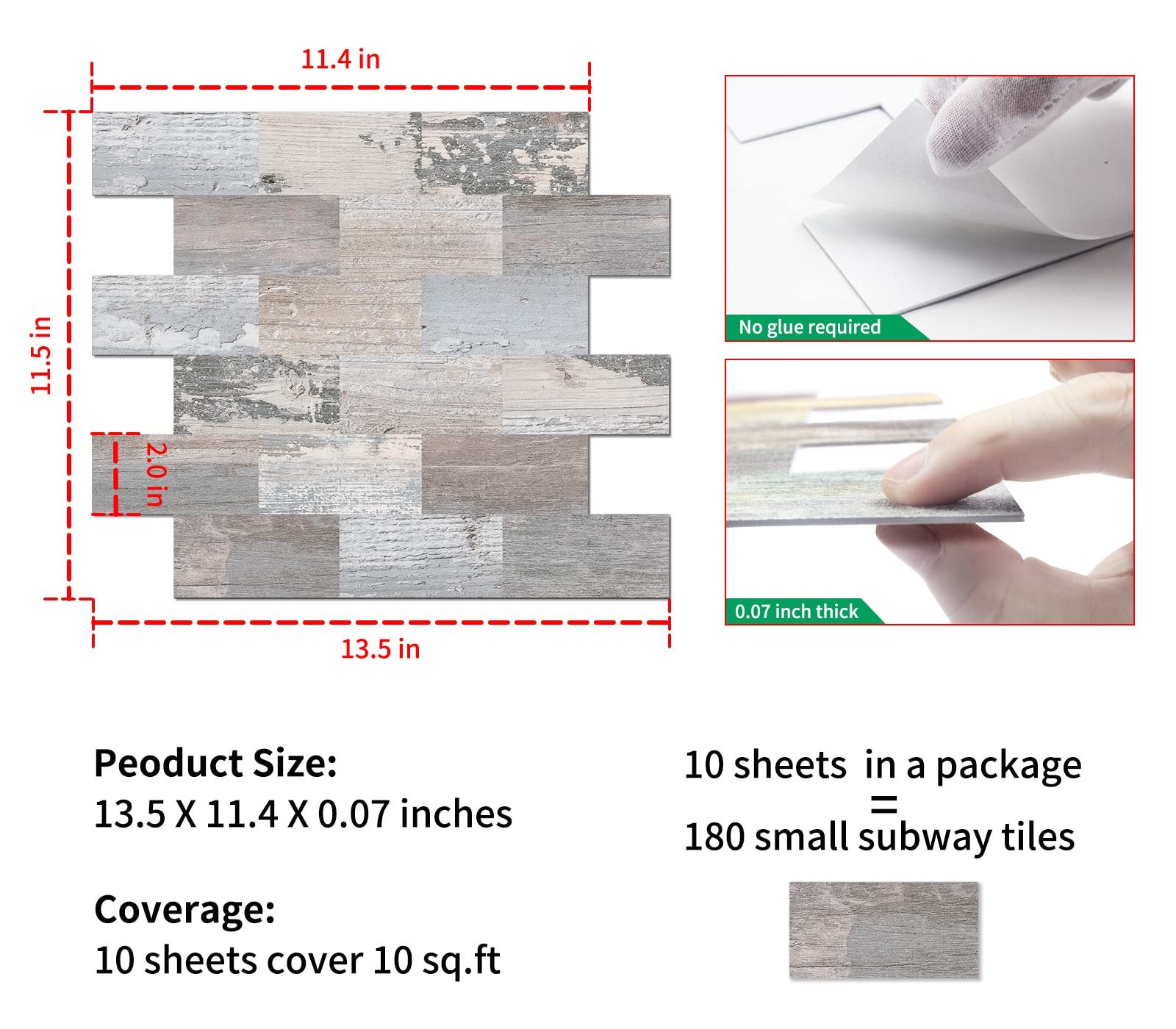 Peel And Stick Rustic Backsplash Wall Tile Self Adhesive For Kitchen Farmhouse F