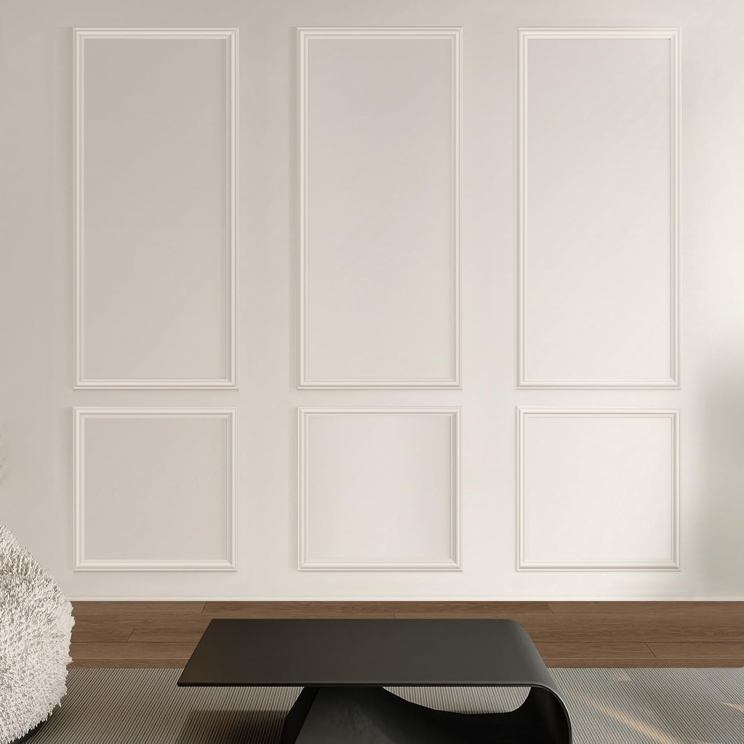Pre-Cut Peel and Stick Wall Molding Kit Wainscoting Trim- Self Adhesive Premade