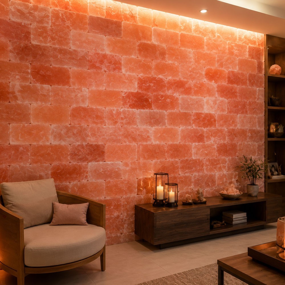 Himalayan Salt Tiles 8x4x1 Pack of 20 for Home Decor Spa Sauna Salt therapy Room