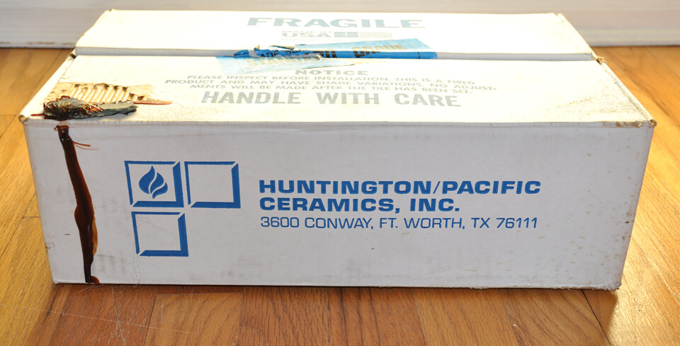 Huntington Pacific Ceramic TILE 4.25″ x 4.25″ Grey G702 Made in USA 1990s VTG