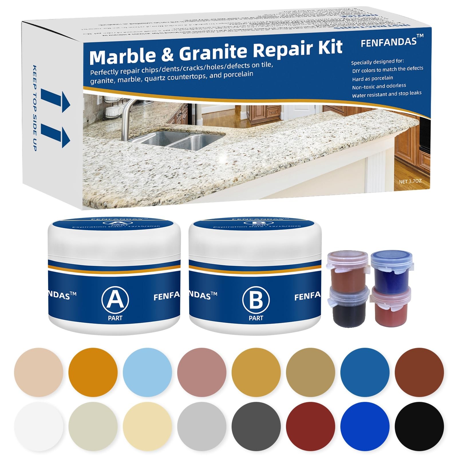 Marble and Granite Repair kit Porcelain Marble Stone and Quartz Countertops