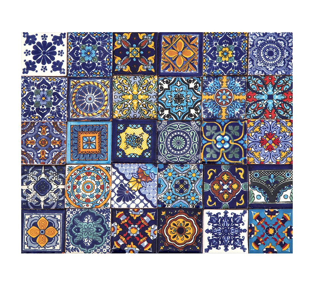 120 Mexican Ceramic Tiles 2×2 in Talavera Decoration Mosaic for Bathroom -Tonito
