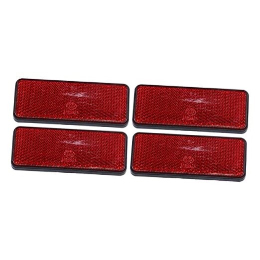 4 Pcs 87.5x34mm Plastic Universal Rectangular Reflective Warning Reflector Red