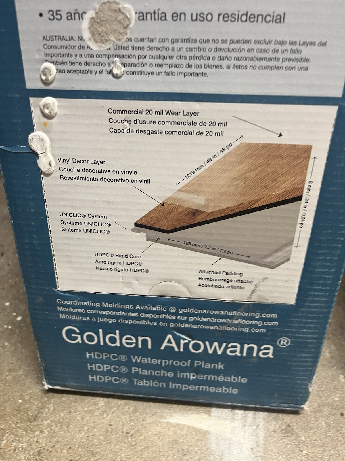 Sandalwood Golden Arowana LVP HDPC Flooring – One Box – 16.8 SQFT – Costco