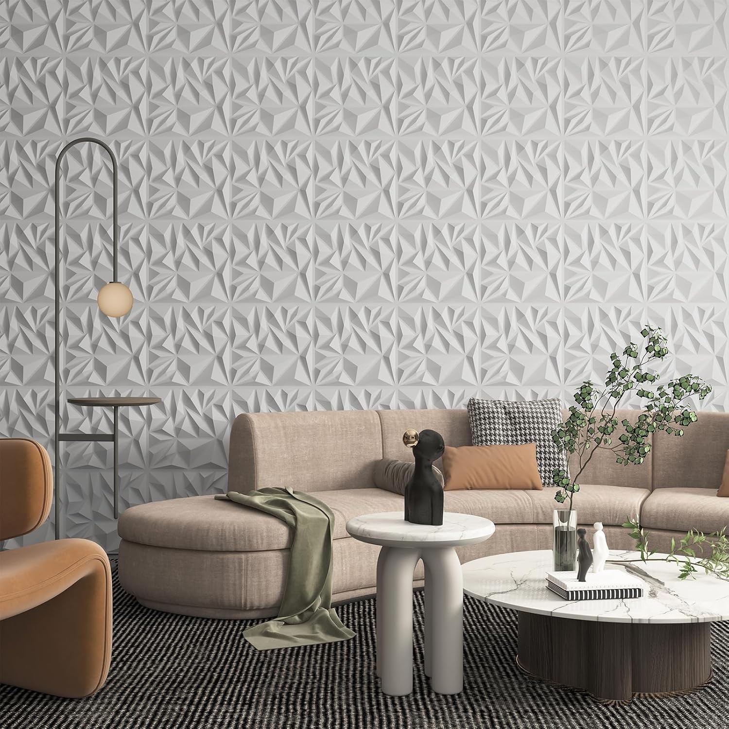 Paneles De Pared 3D Modernos Decoración Interior Diamante Para Sala Pack 33 NEW
