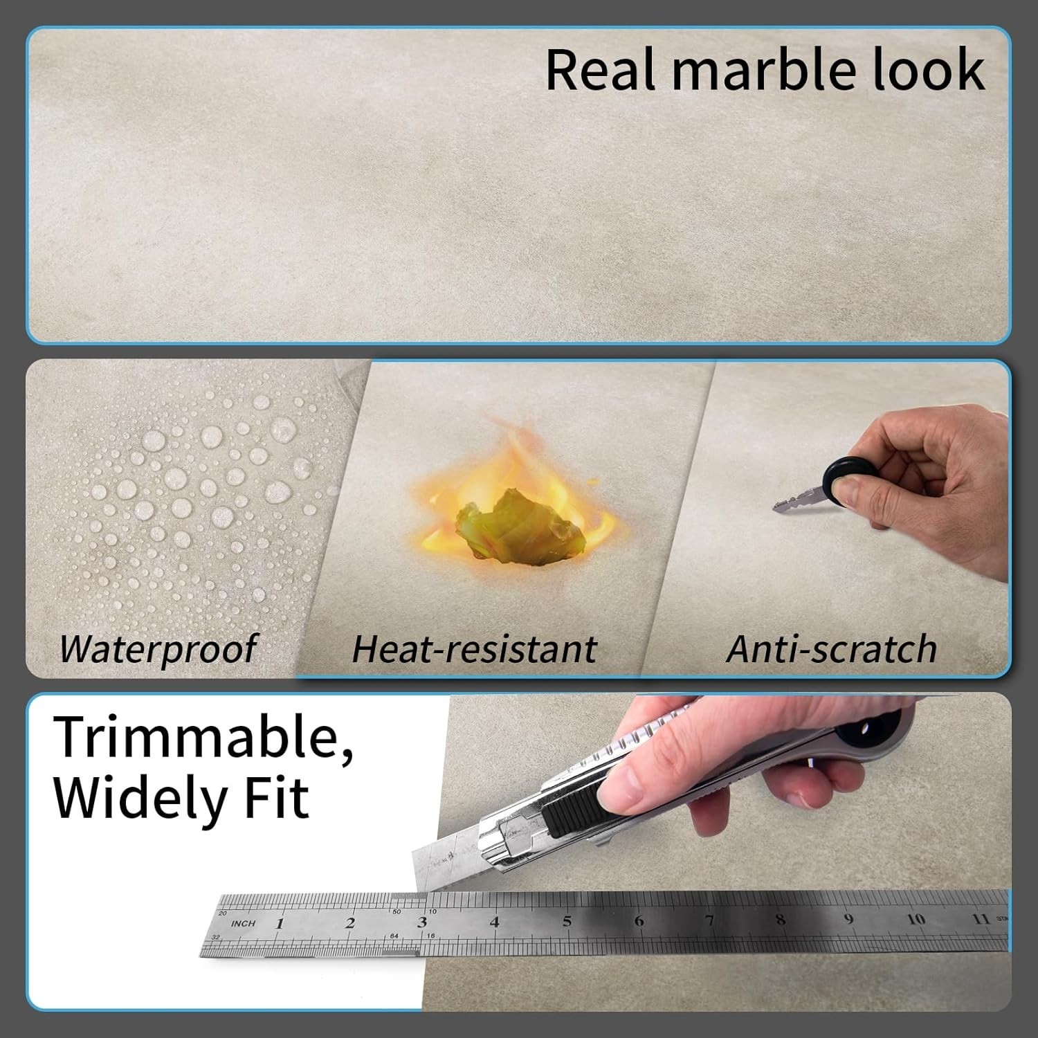 Affordable Vinyl Floor Tiles – 30 Sq.ft of Stylish Slate Self-Adhesive Tiles