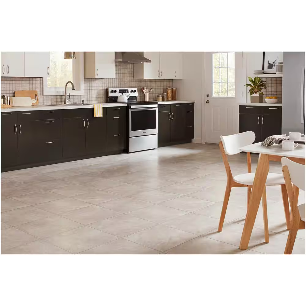 Portland Stone Gray 18 In. X 18 In. Glazed Ceramic Floor and Wall Tile (348.8 Sq