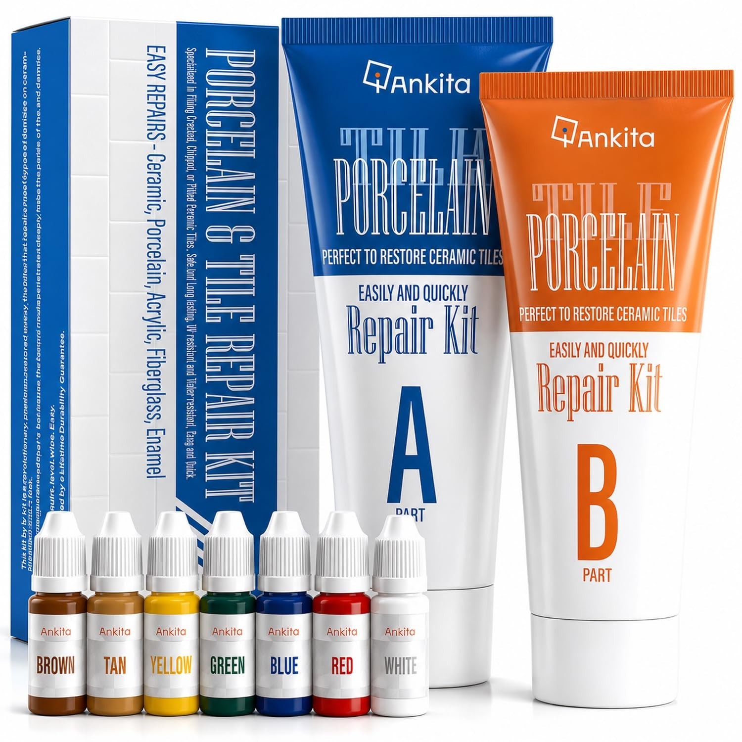 Tile Repair Kit – Color Match Epoxy Putty for Chips, Cracks & Scratches on Ceram