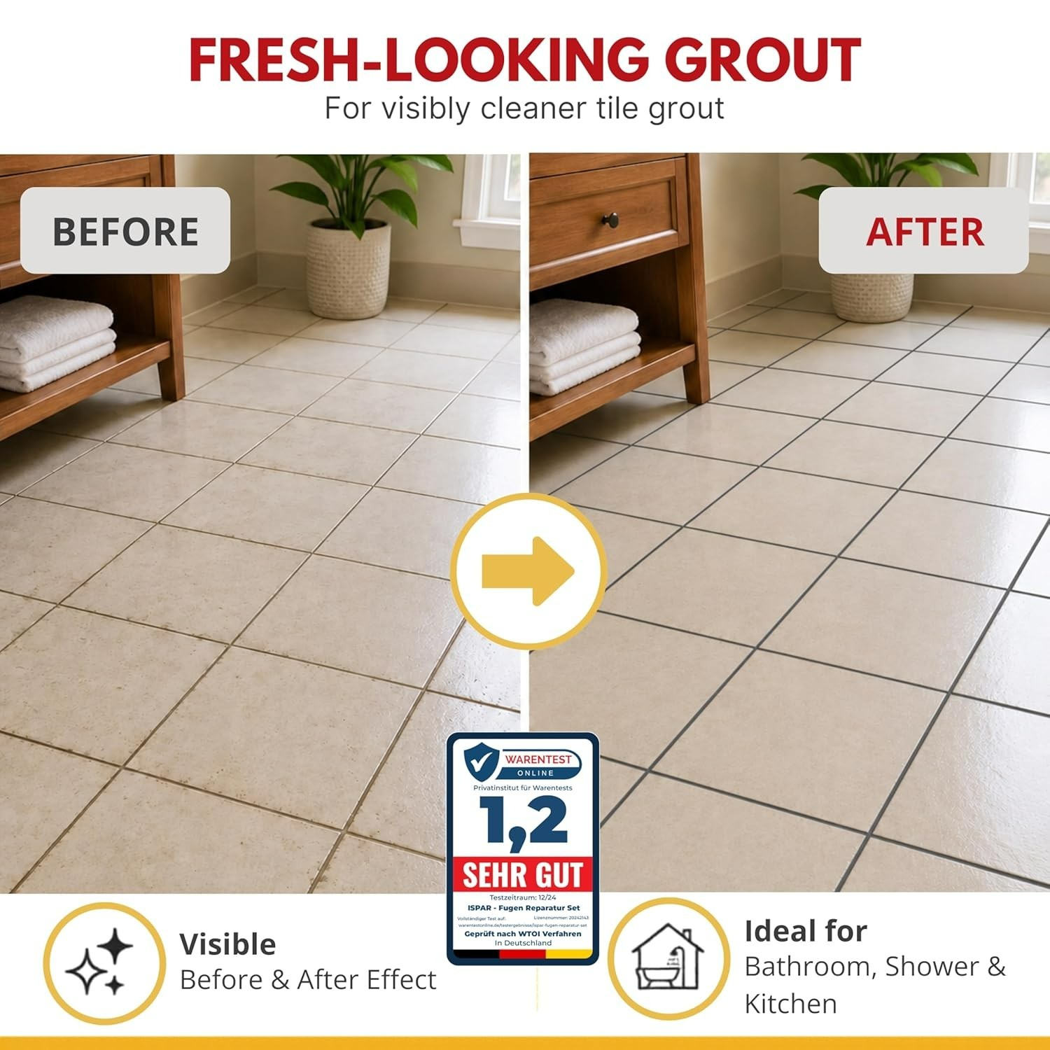 Pre-Mixed Dark Gray Grout Repair Paste for Ceramic & Porcelain Tiles – 8.8 oz