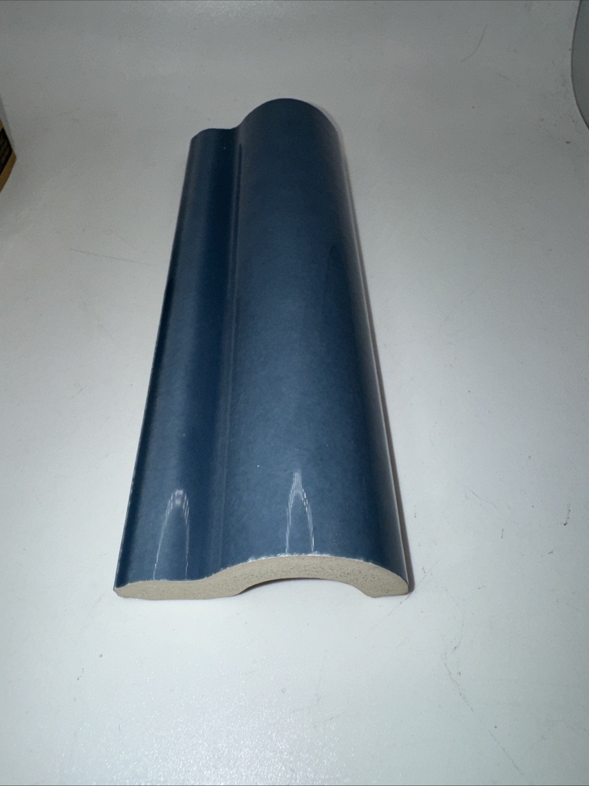 BOX of 6 Allen + Roth BLUE Glazed Glossy Ceramic Chair Rail Wall Tile 2″ x 6″