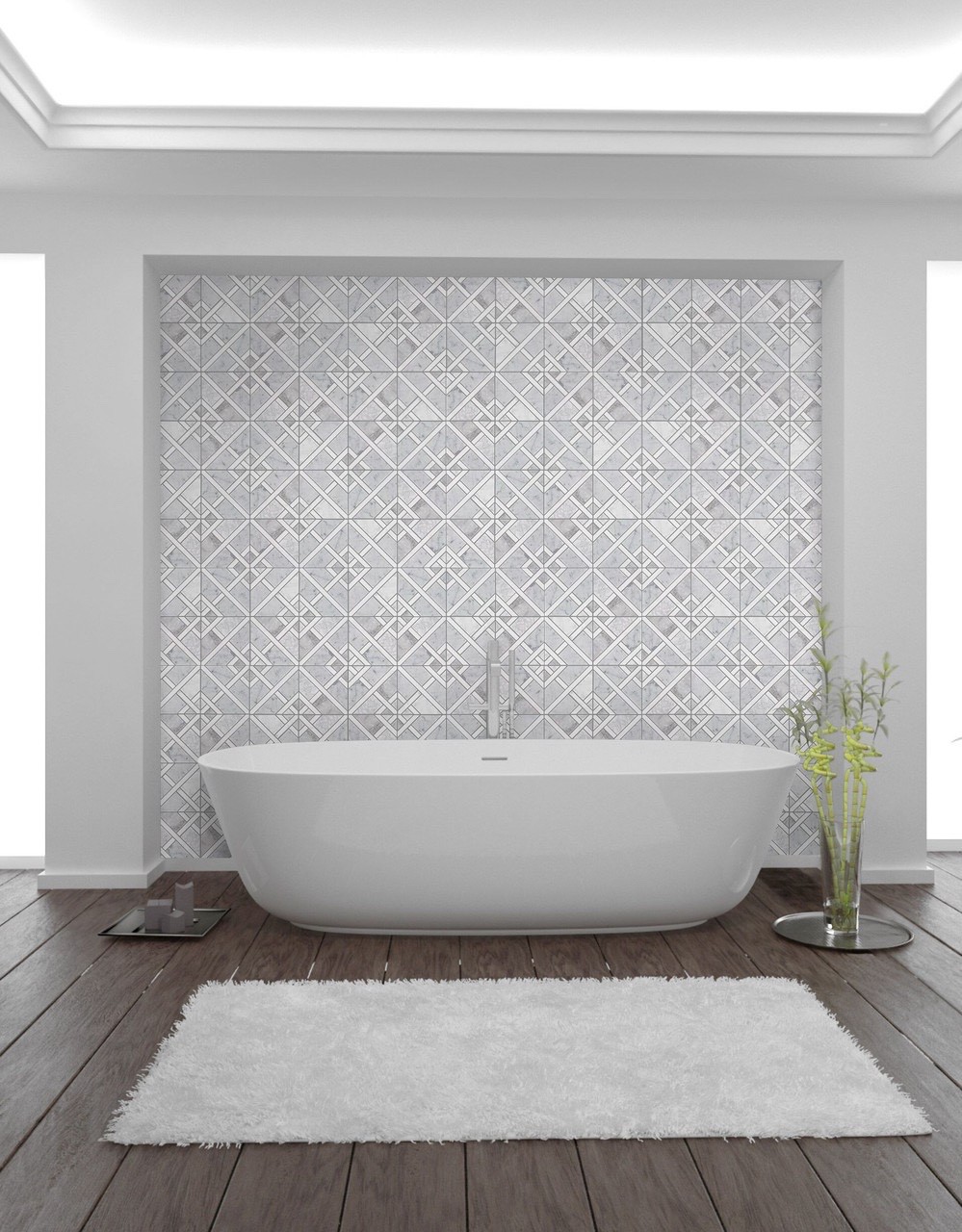 Casablanca Fez Marble Mosaic Tile 11.81×11.81 Mesh Sheet Backsplash Shower