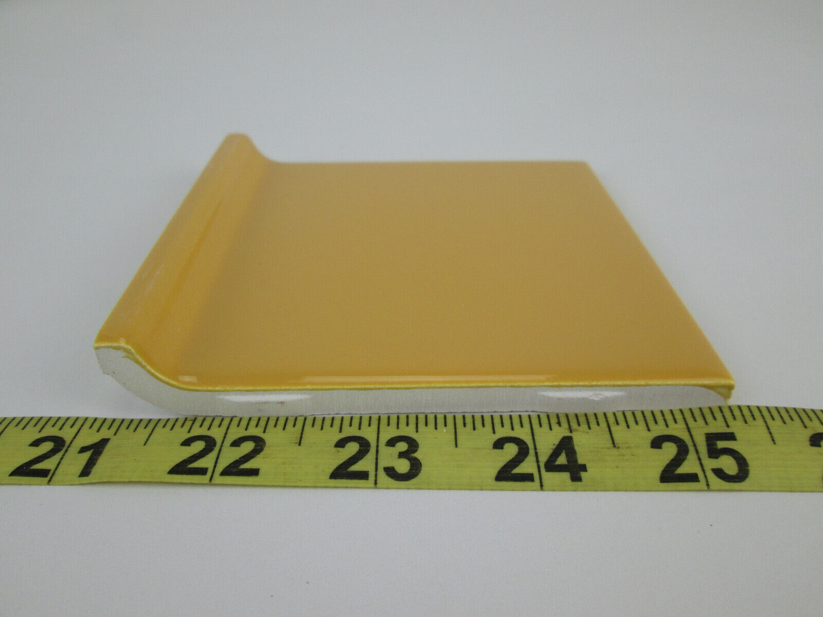 Lot of 2 New Old Stock Daltile Ceramic Tile Mustard Yellow QTC1 4-1/4″ Cove Base