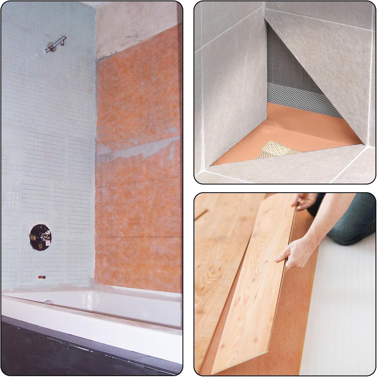 Waterproof Membrane Band Roll,Shower Waterproofing 5IN x 50ft, Orange