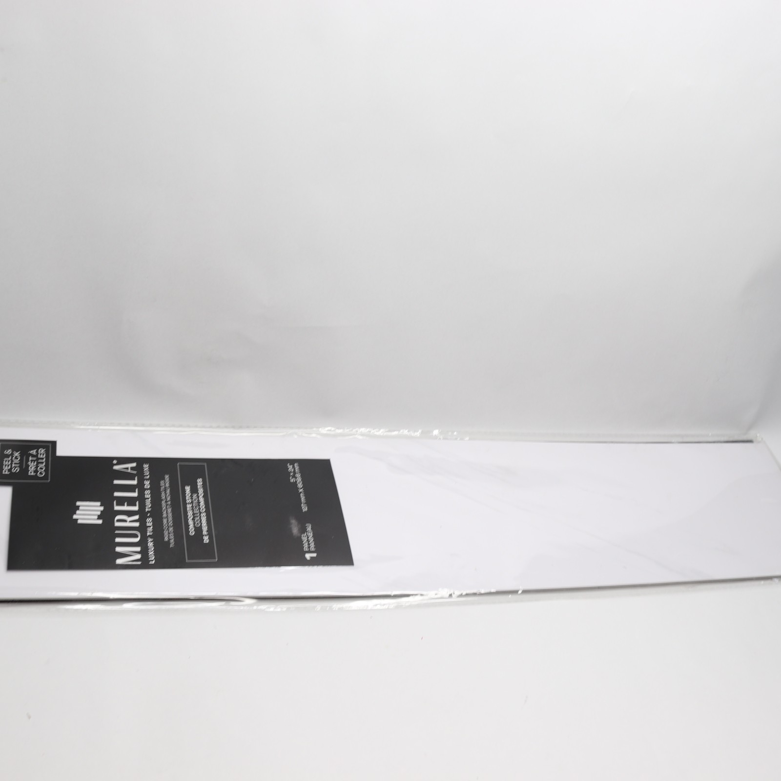 Murella Marble Plank SPC Peel and Stick Backsplash Tile White 5″ x 24″ 69101