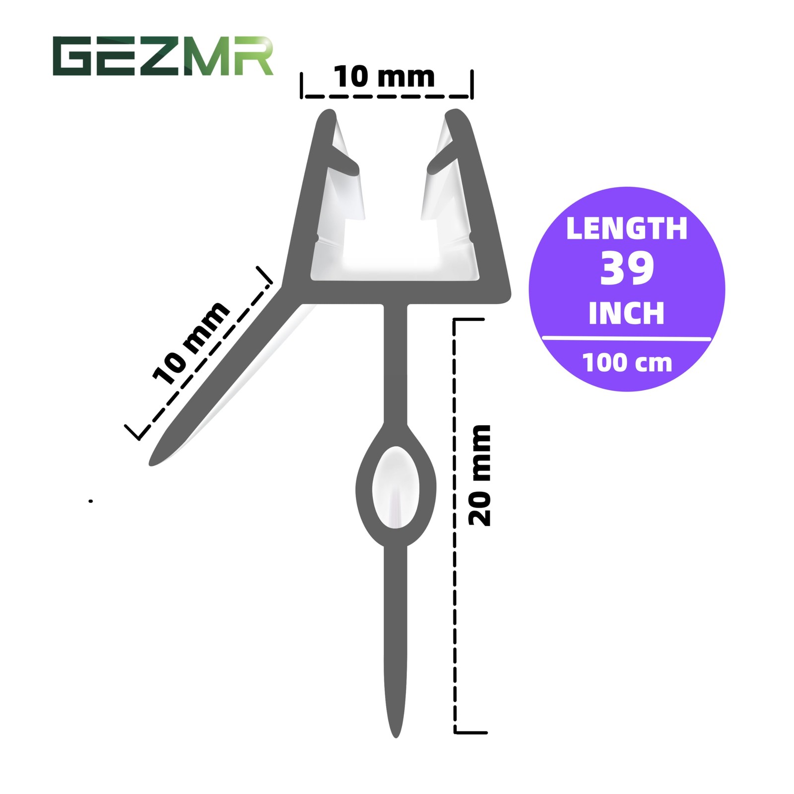 GEZMR 2-Pack Frameless Shower Standard – 3/8 inch (10mm) – 20mm Gap, Clear