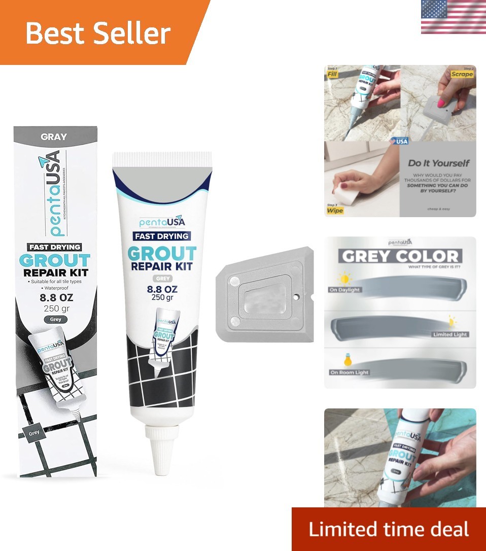 Tile Grout Repair Kit – Premixed Acrylic Sanded Grout for Bathroom,Shower&Kit…