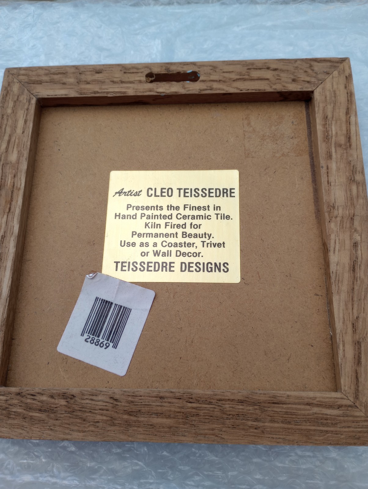 Vintage Cleo Teissedre Tiles Framed Trivets Wall Art Native American