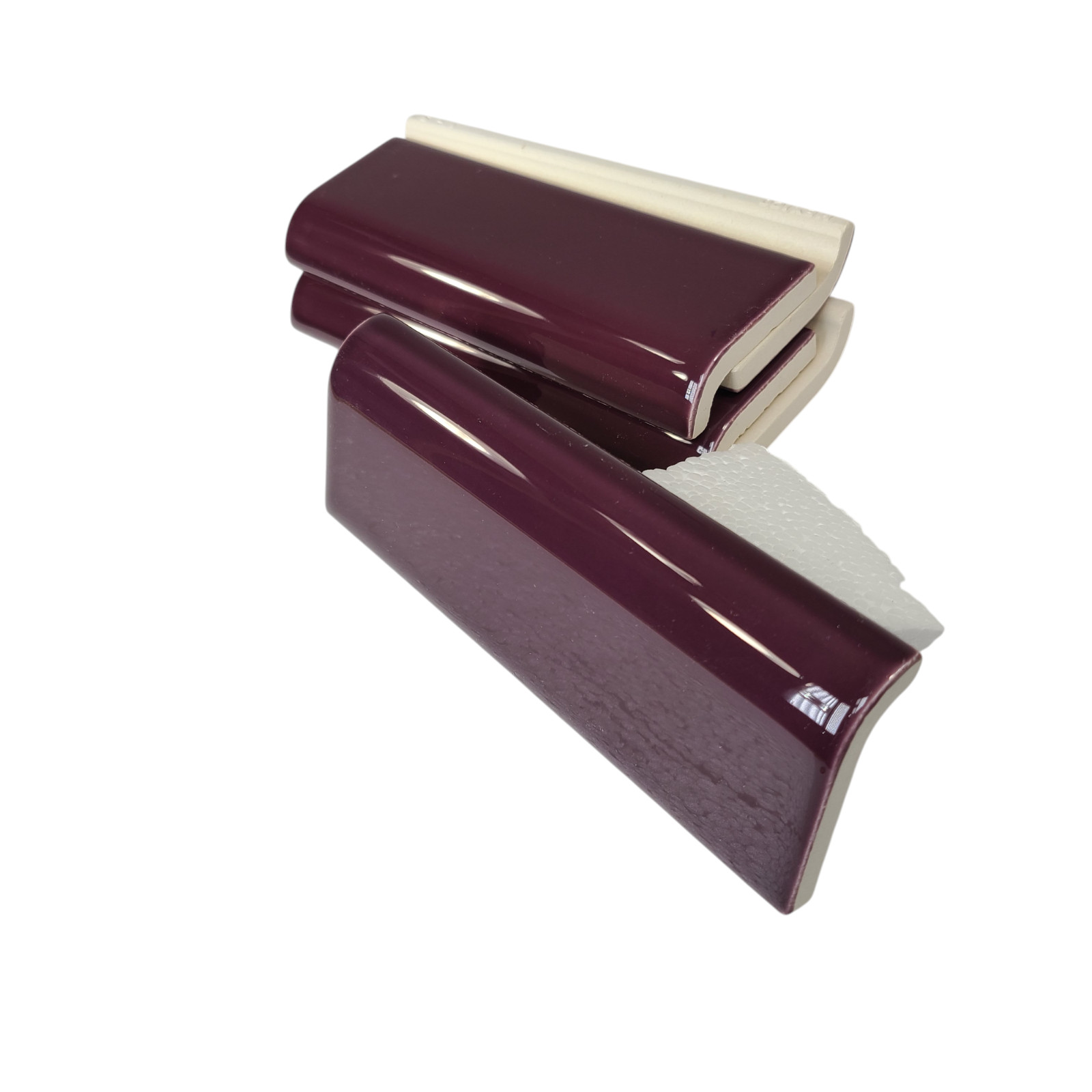 Purple Plum Ceramic Tile Mud Cap Bullnose Mudcap Subway Trim Shower Backsplash