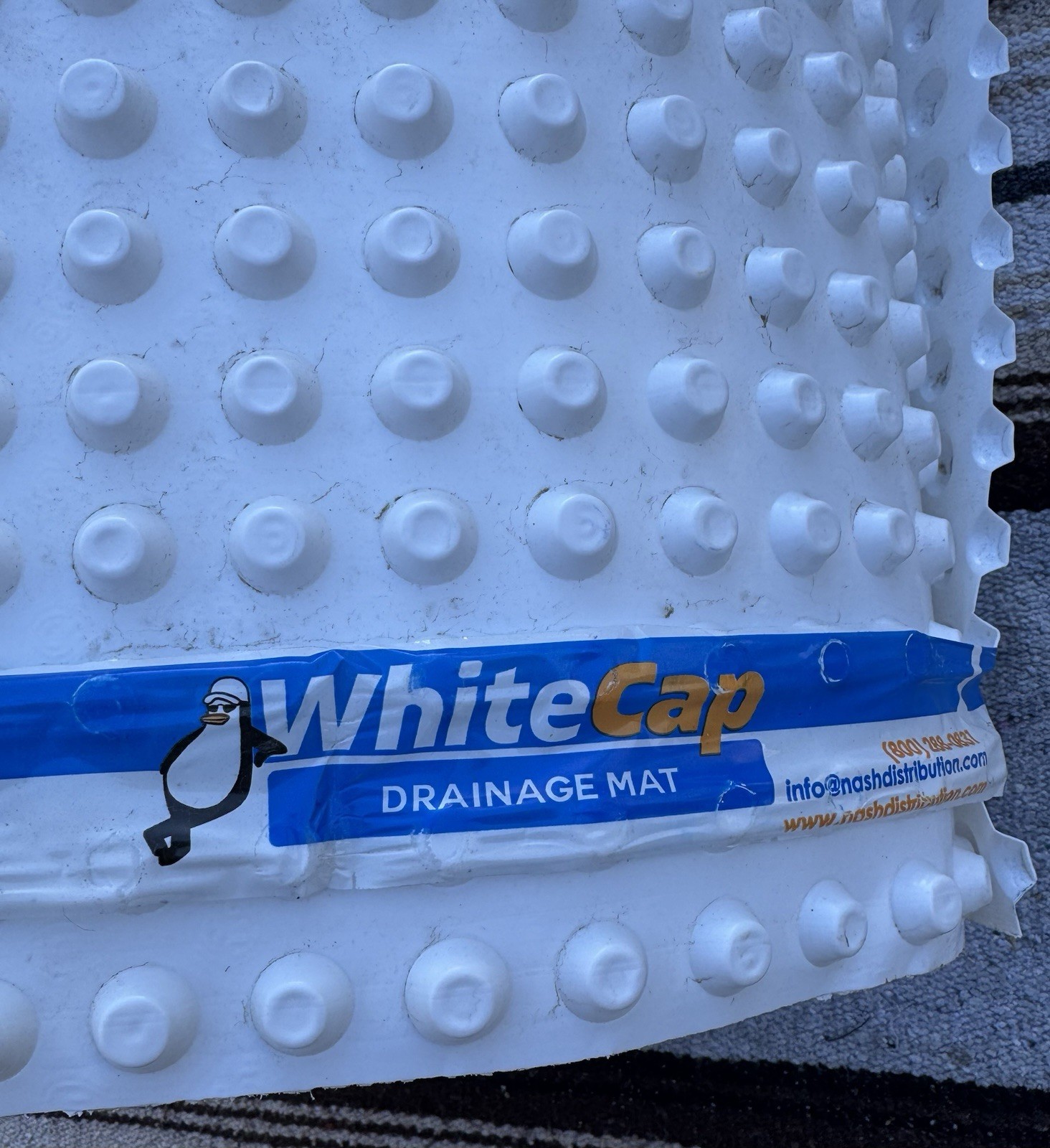 White Cap Drainage Mat 200 Sq Ft Foundation Basement Waterproofing Roll