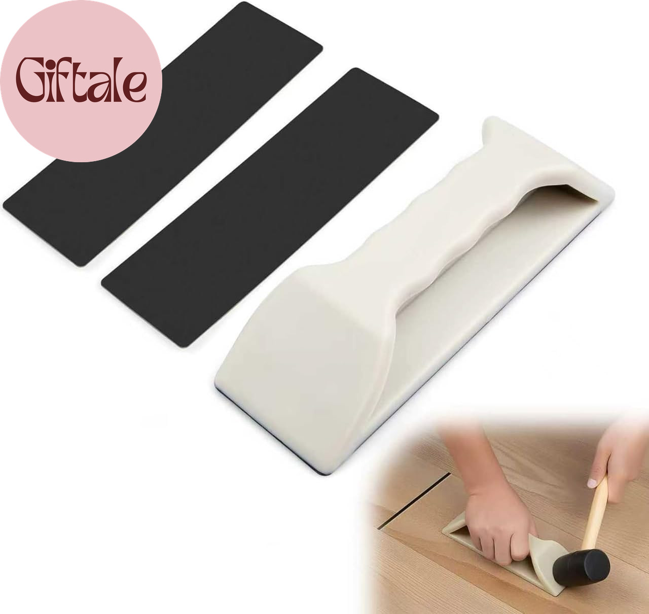 Floor Gap Fixer Tool Kit – Heavy-Duty Plank Grabber & Washable Adhesive Pad for