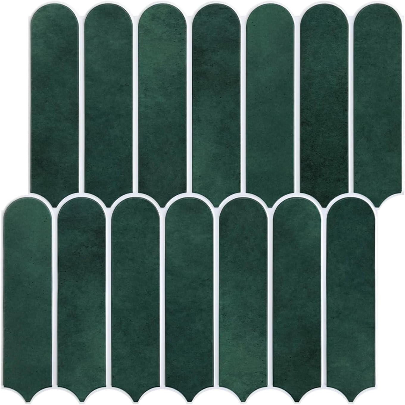 Commomy Decor Faux Tile Matte Peel Backsplash Forest Green 10 Sheets 11.8″x11.8″
