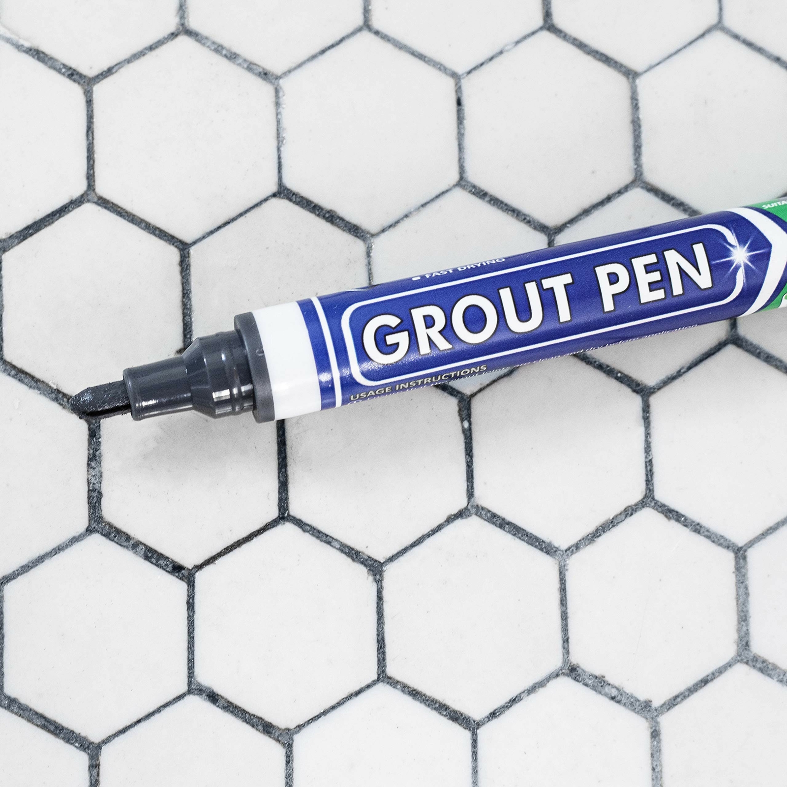 Grout Pen Dark Grey Tile Paint Marker: Waterproof Tile Grout Colorant and Sealer