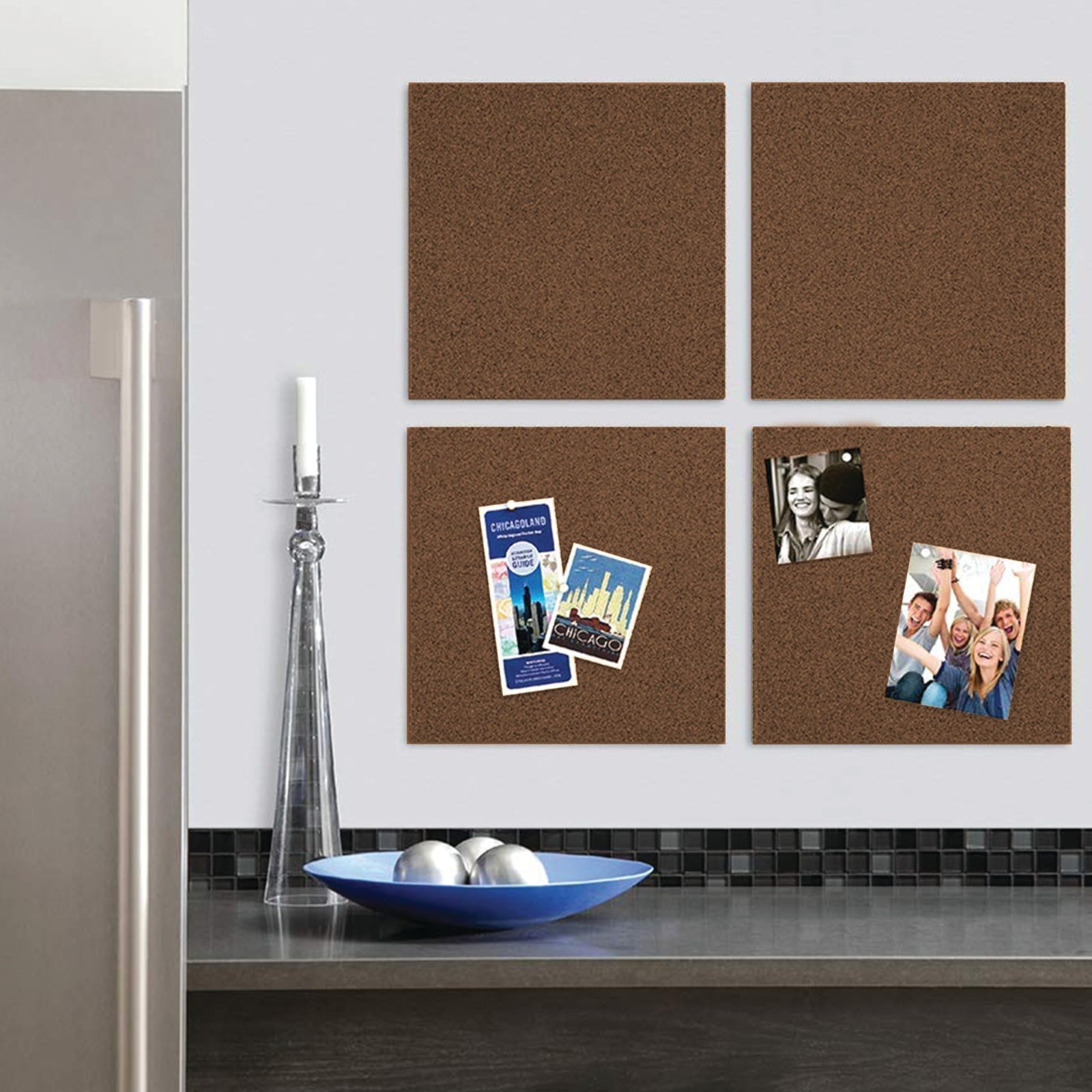 Quartet Cork Tiles, Bulletin Board Panels 12″ x x x 12″, Dark