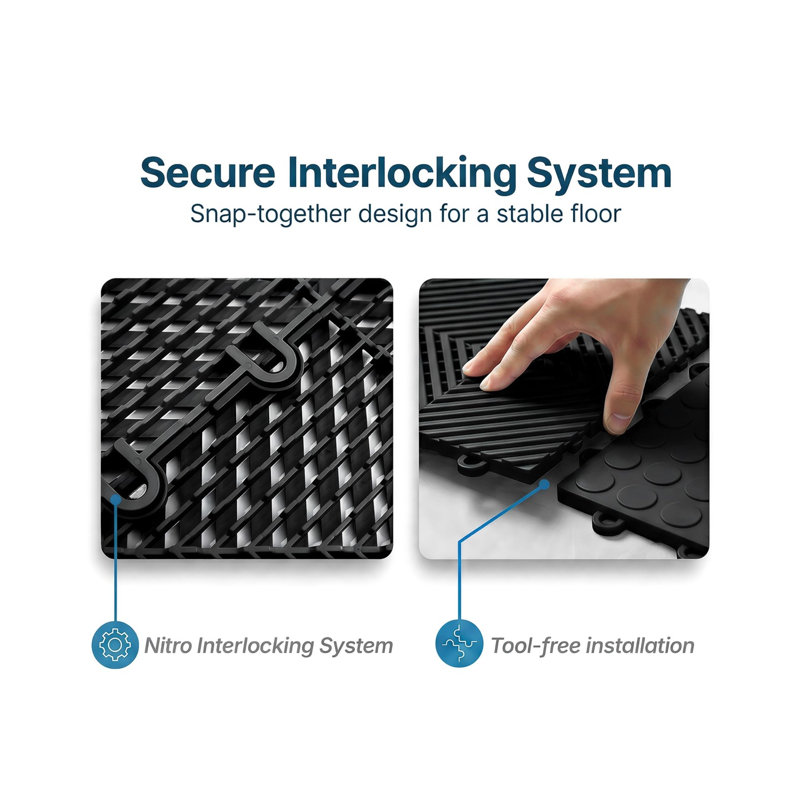 Nitro Tiles Vented by FlooringInc 12″ x 12″ Interlocking Garage Floor Tiles, …