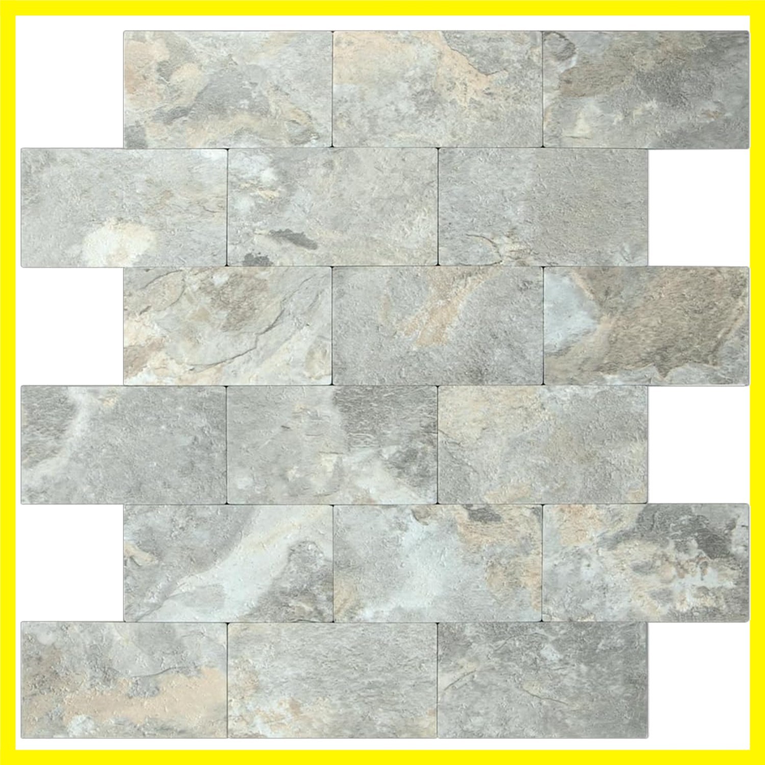 1 Sheet Grey Brown Slate Thick PVC Peel and Stick Backsplash Wall Tiles, 12″x…