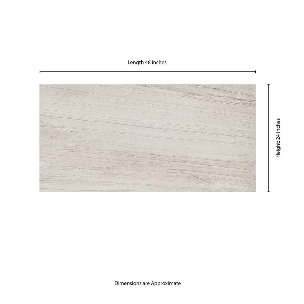 Malvera Cream 24 In. X 48 In. Lapato Porcelain Travertine Look Floor and Wall Ti