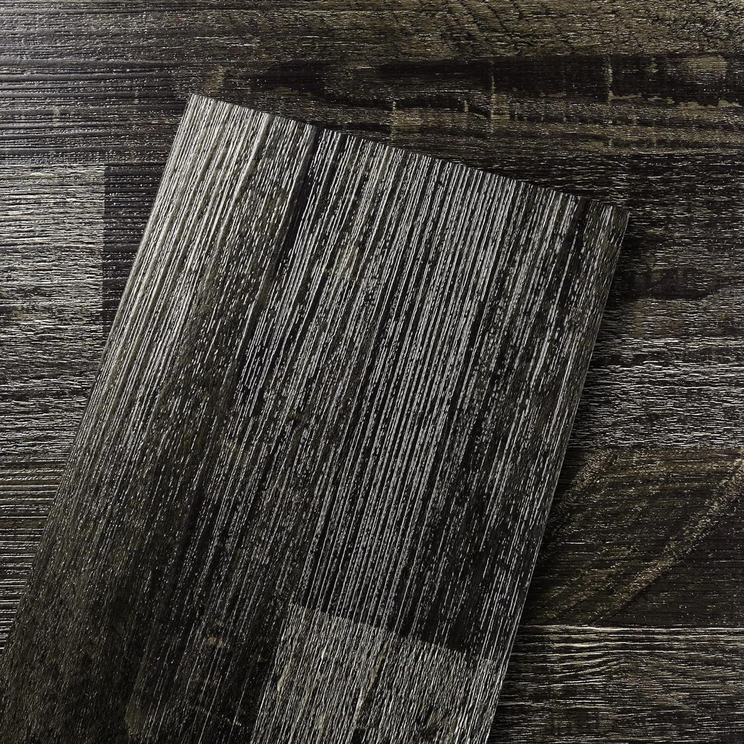 6″X36″ 35 Pcs Black Hard Wood Vinyl Flooring Planks Peel and Stick