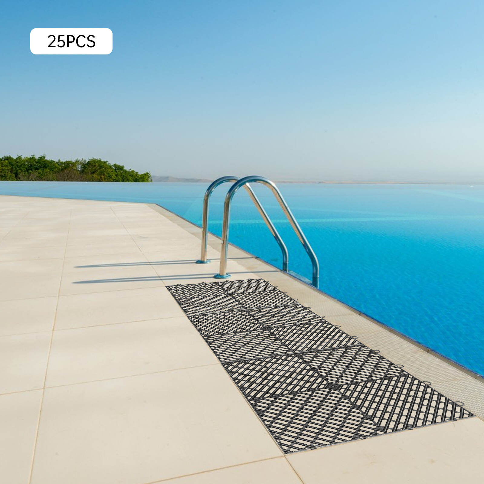 25PCS Interlocking Deck Tiles 30*30cm Drainage Tiles Modern Outdoor Floor Tiles