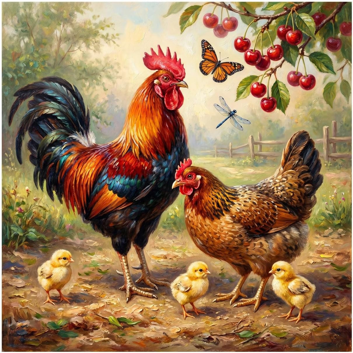 Tile Mural Rooster Chicken Country Farmhouse Kitchen Bathroom Wall Backsplash