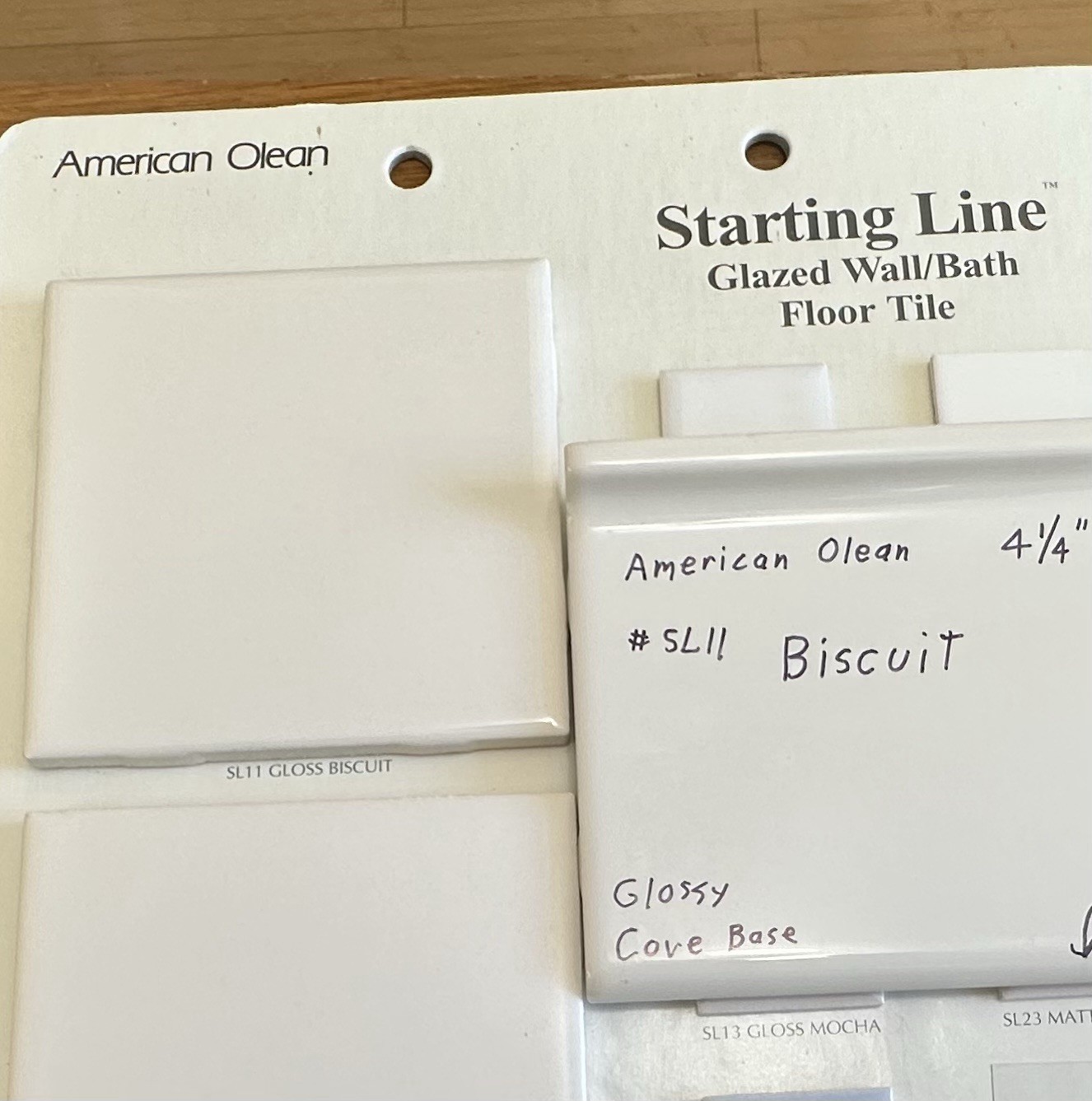 1 pc. #SL11 Biscuit: Glossy Bullnose Top cove/base Ceramic Tile: 4-1/4″ X 6″ NEW