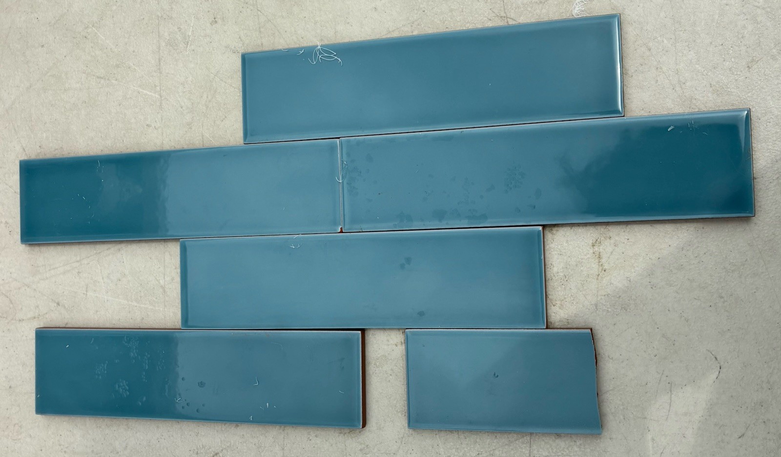 2×8 Denim Blue Turquoise Glossy Porcelain Tile Wall Subway Bath Kitchen 1PC